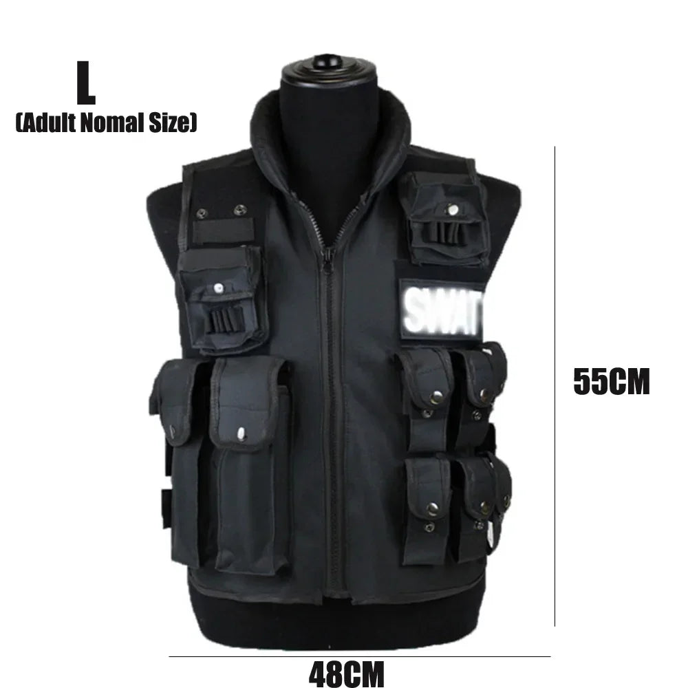 SWAT Multi Pocket Tactical Vest for Outdoor Training and Paintball