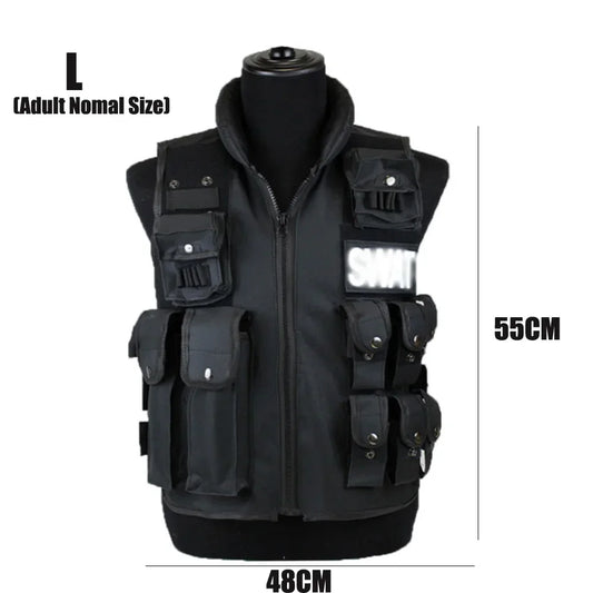 SWAT Multi Pocket Tactical Vest for Outdoor Training and Paintball