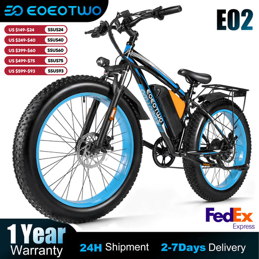 EOEOTWO Electric Bike 1500W Peak With 960Wh Battery Fat Tire