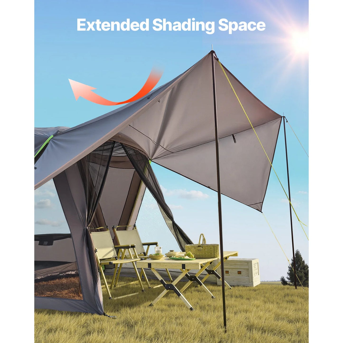 SucceBuy SUV Camping Tent Waterproof Double Layer Shade Awning Mesh