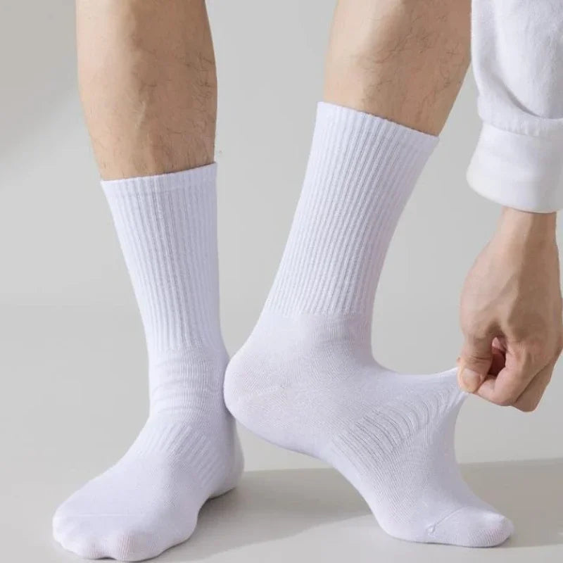 Men Mid Length Sports Socks Breathable Anti Odor Sweat Absorbing
