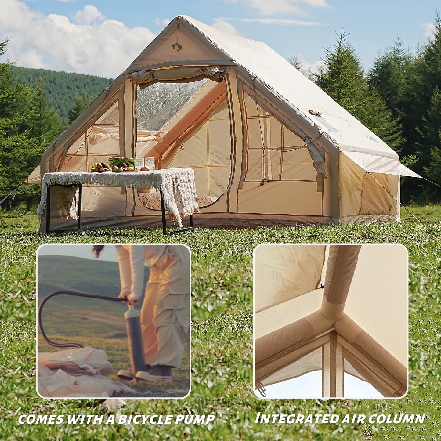 Pakicetus Inflatable Camping Tent With Quick Setup Airframe