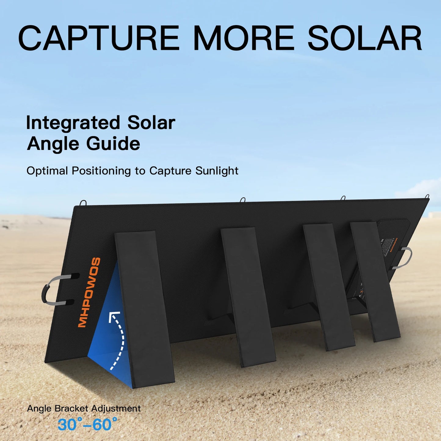 MHPOWOS 400W Portable Solar Panel for Power Stations Foldable Solar Handbag with Kickstands for Solar Generators, RVs, Camping