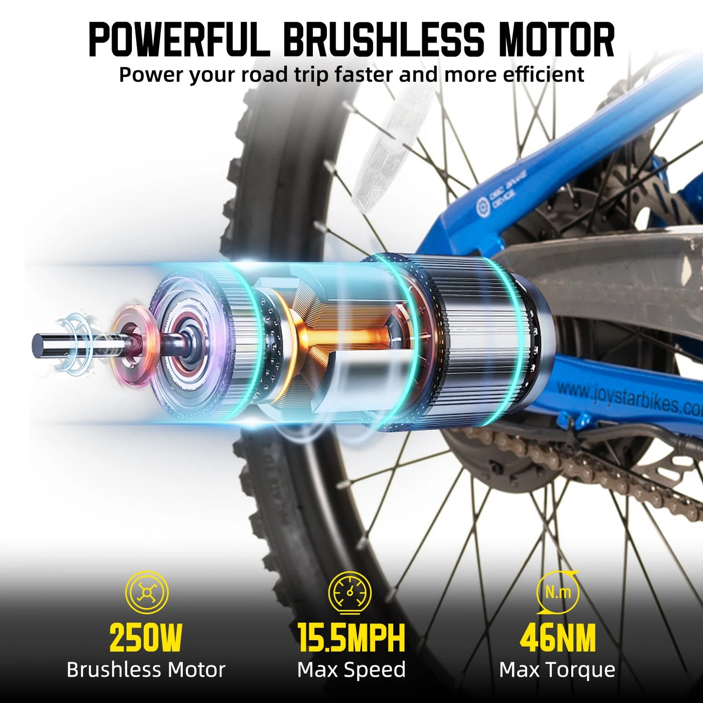 Joystar 250W Electric Bike For Kids And Teens Ages 7 And Up 15 MPH