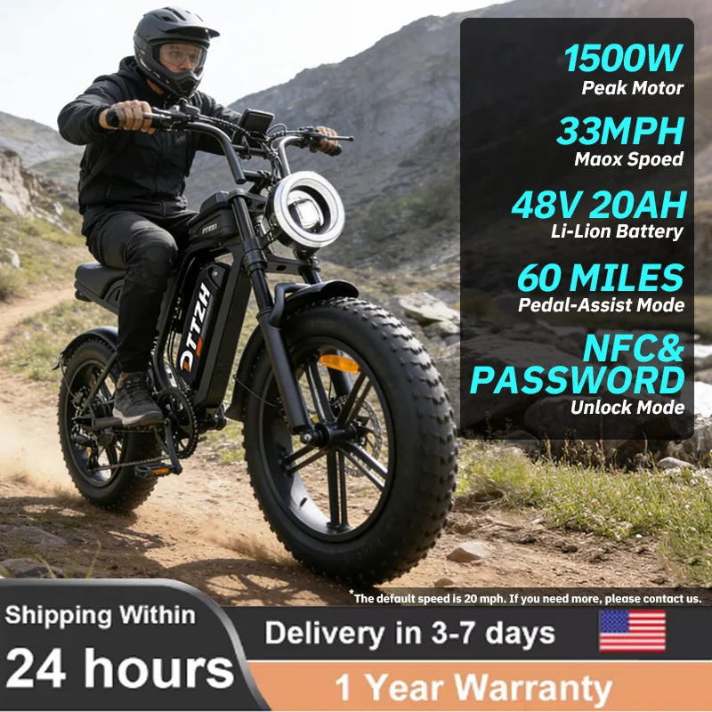 F6 Electric Mountain Bike for Adults 1500W NFC Password Unlock