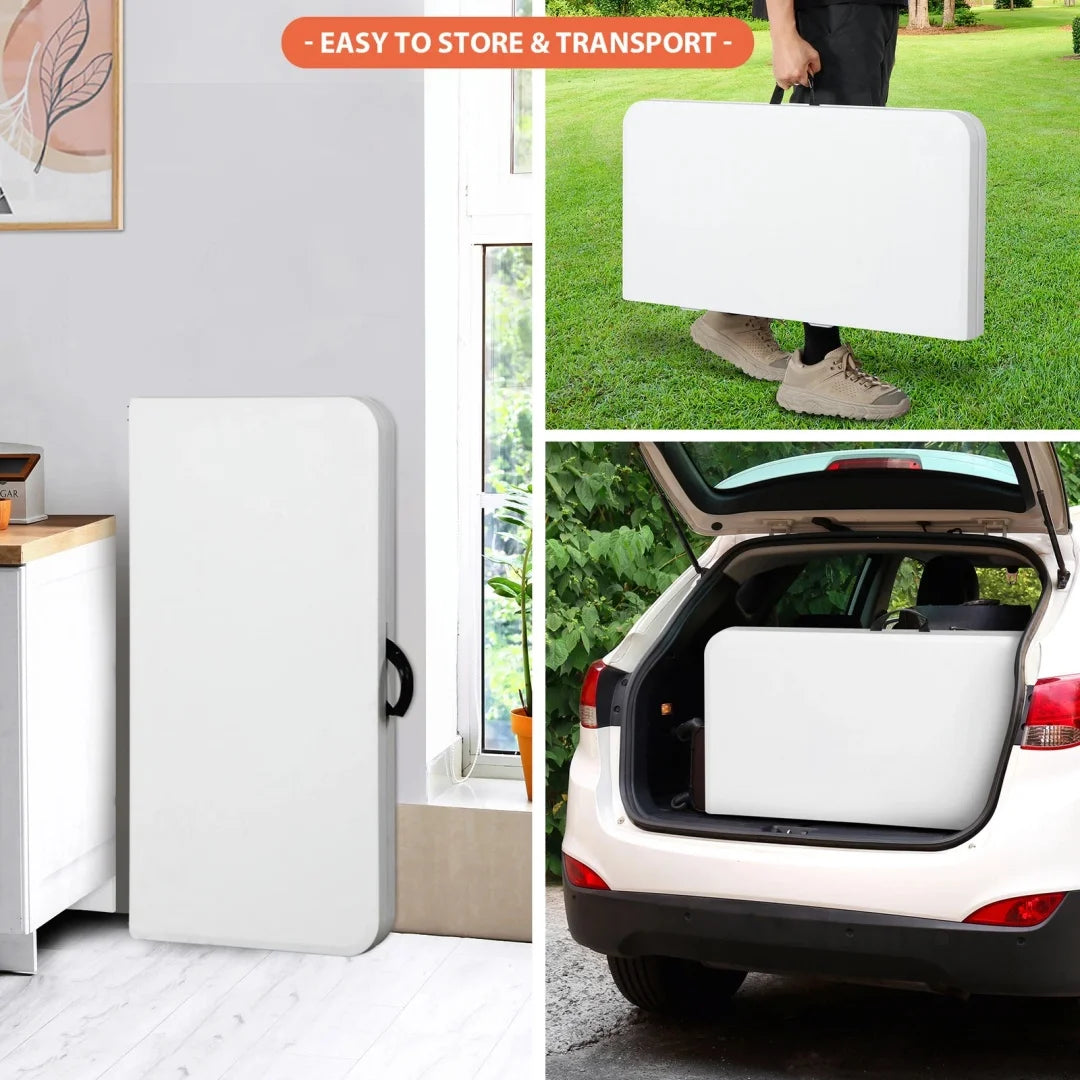 3 Foot Square Folding Card Table Indoor Outdoor Plastic Table w/Carrying Handle