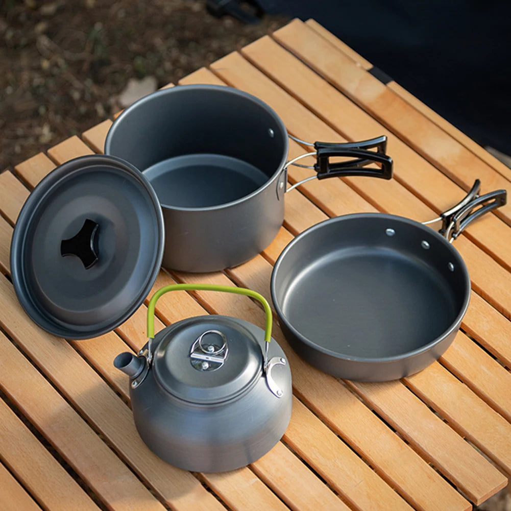 APWIKOGER Camping Cookware Set Three Piece Outdoor Kit
