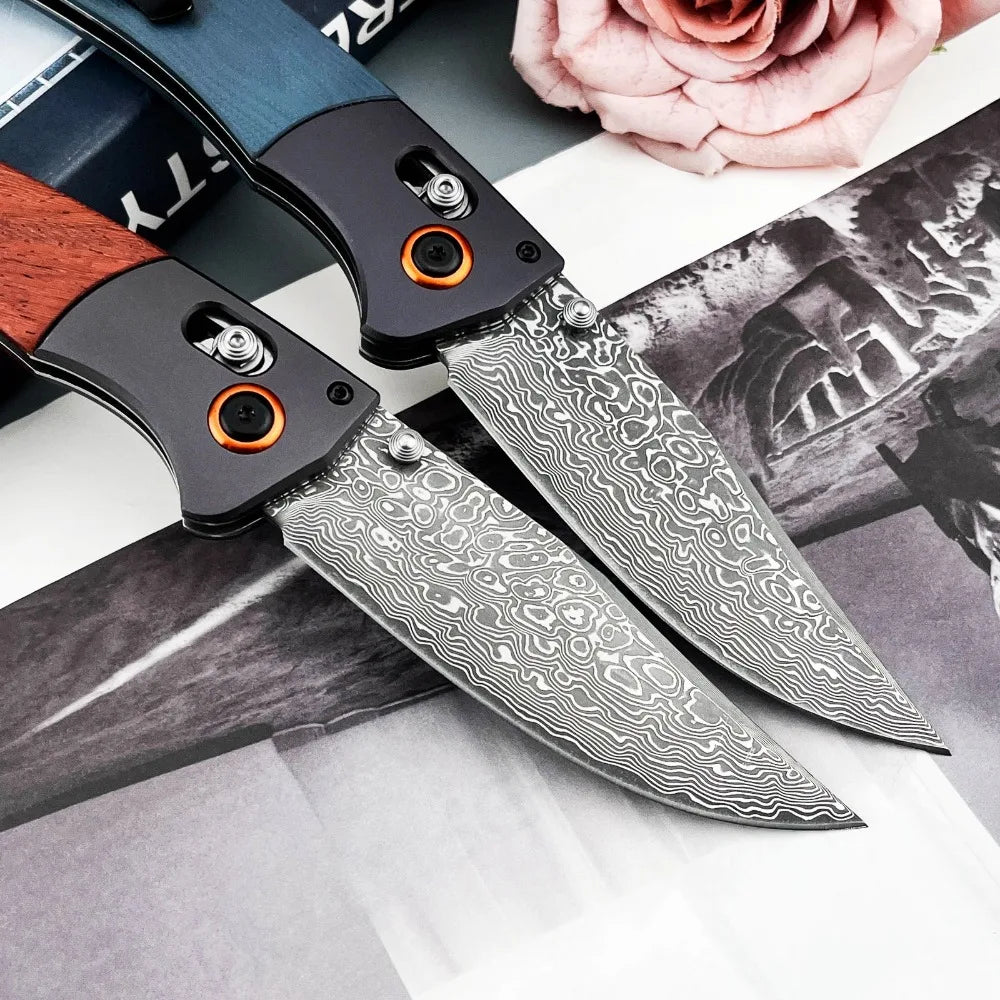 DIY Supplies Damascus Folding Knife EDC Outdoor Pocket Knife