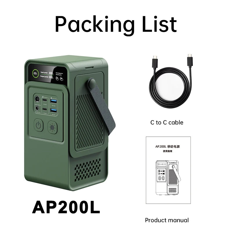 CTOLITY 200W LiFePO4 Power Station 192Wh Battery USB Type C