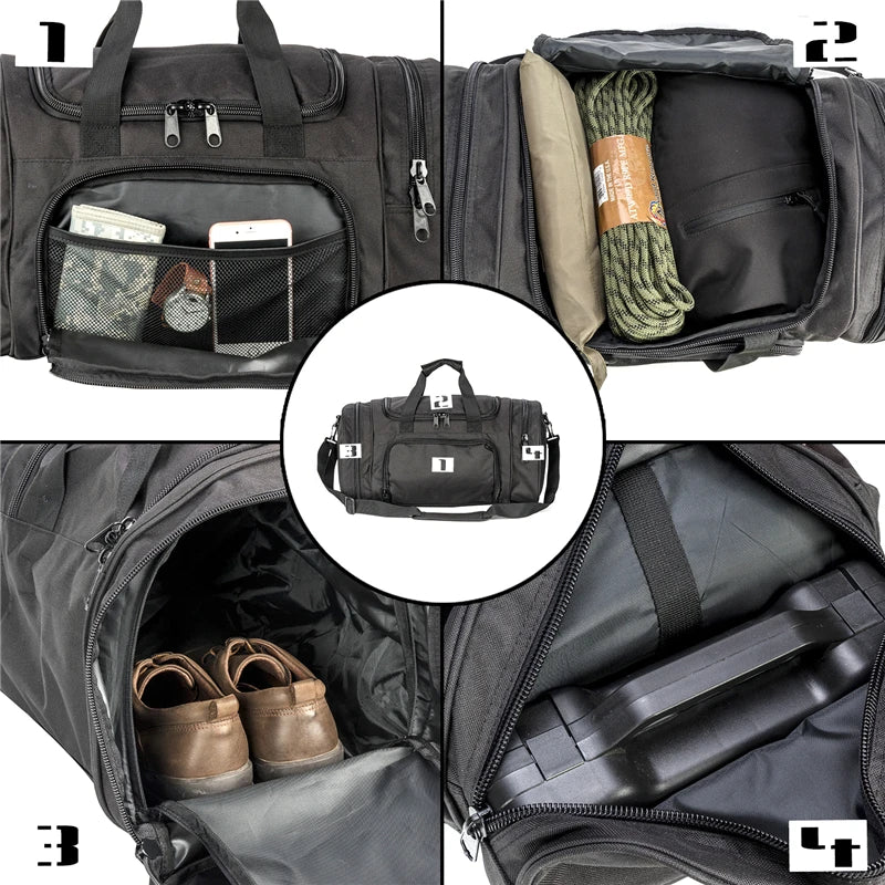 LQARMY Military Tactical Travel Bag For Men Outdoor Sports
