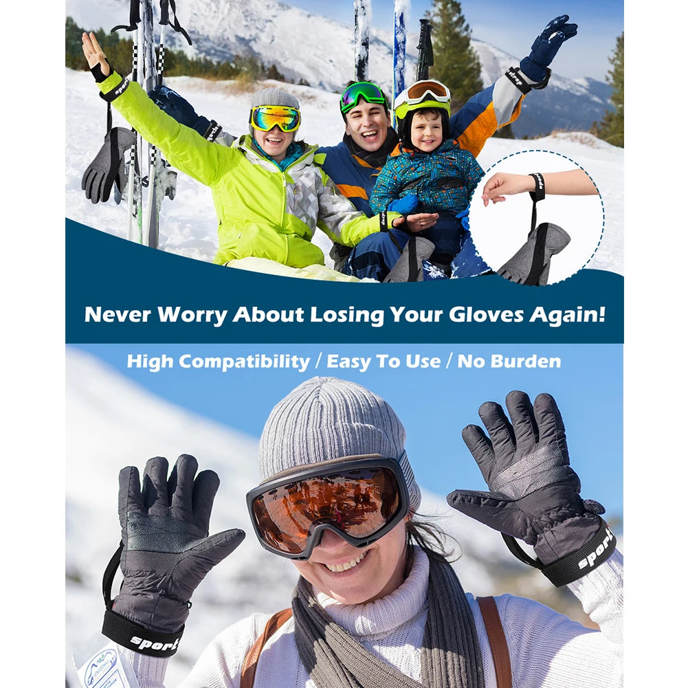 Shunmaii Ski Glove Wrist Strap Anti Lost Leash Outdoor Sports