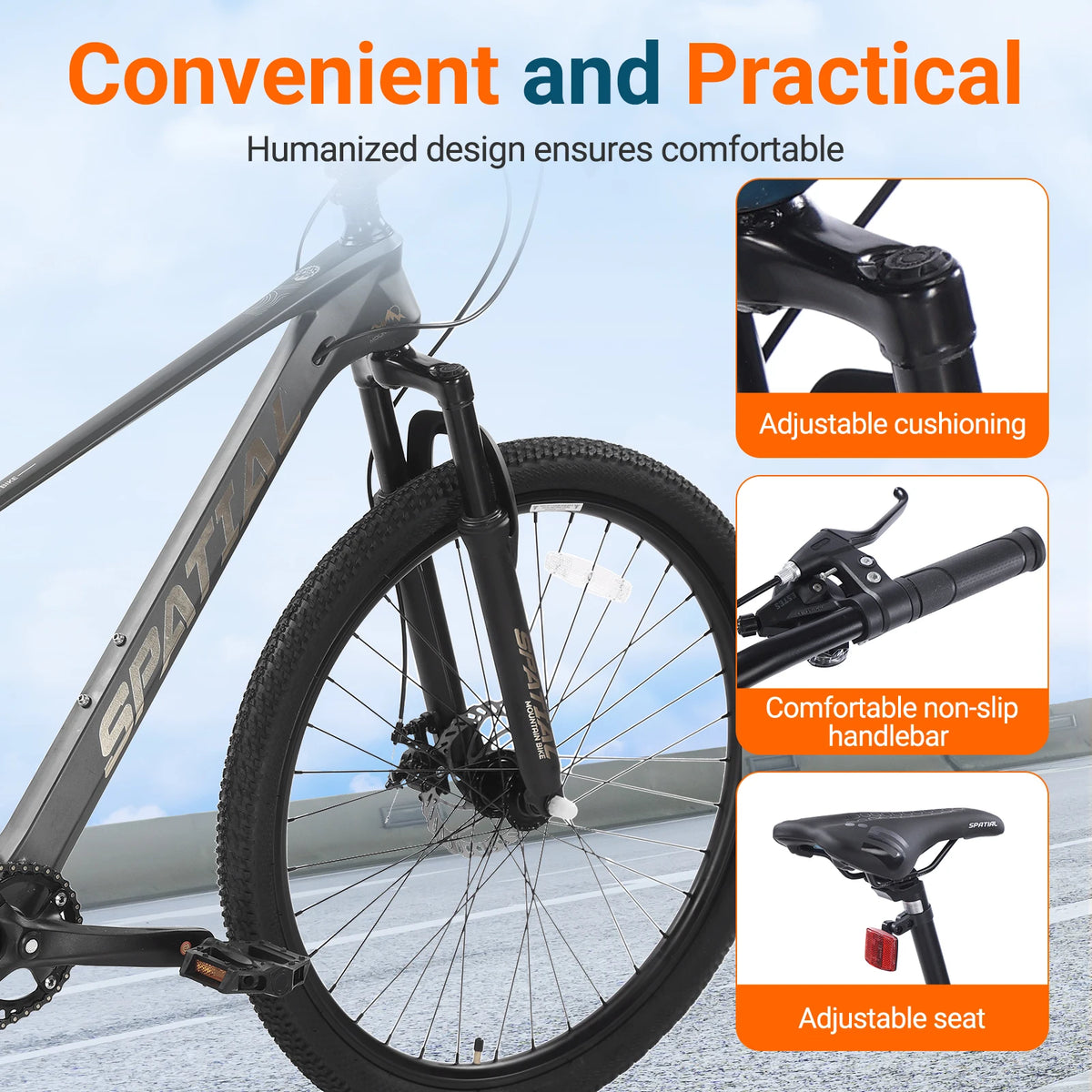 Spatial Hardtail Mountain Bike With Alloy Frame And Disc Brakes