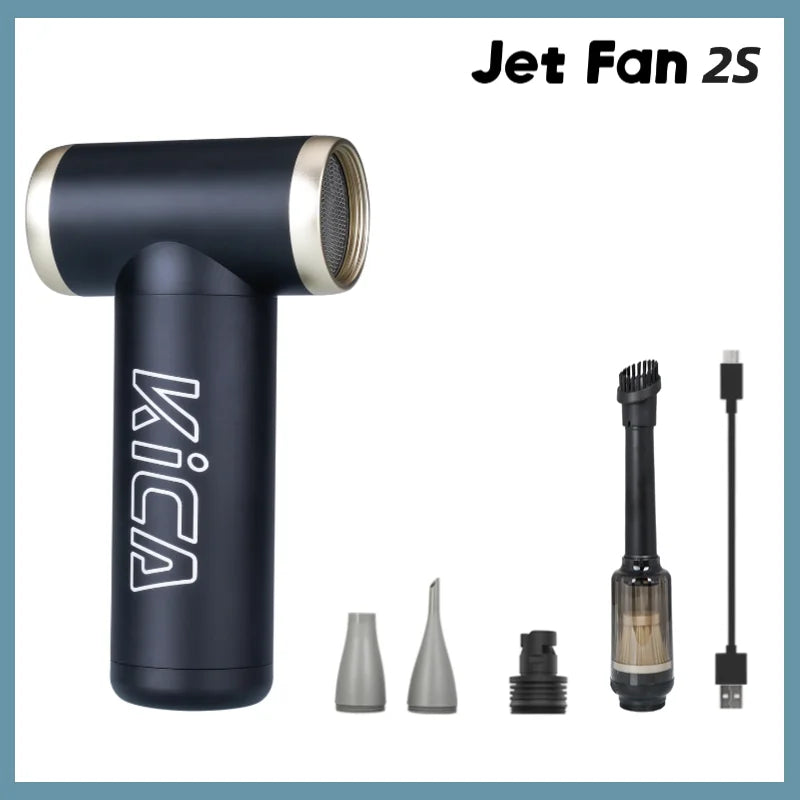 KiCA JetFan 2S Portable Air Blower 117000RPM Rechargeable Mini Fan, Metal Shell Extreme Mode, Camping Hiking BBQ Outdoor Tool