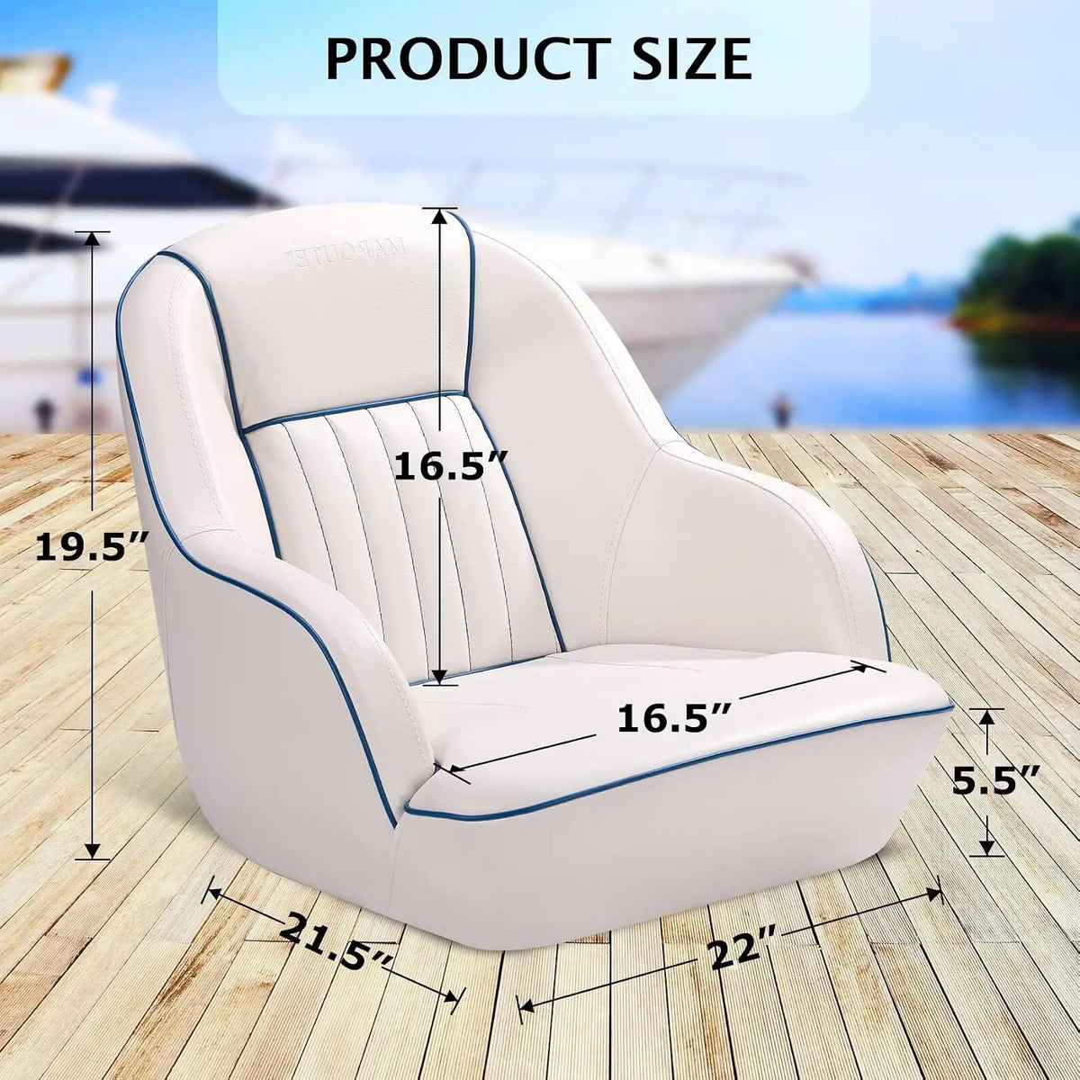 Garvee Marine Captain Boat Seat With Fold Down Backrest