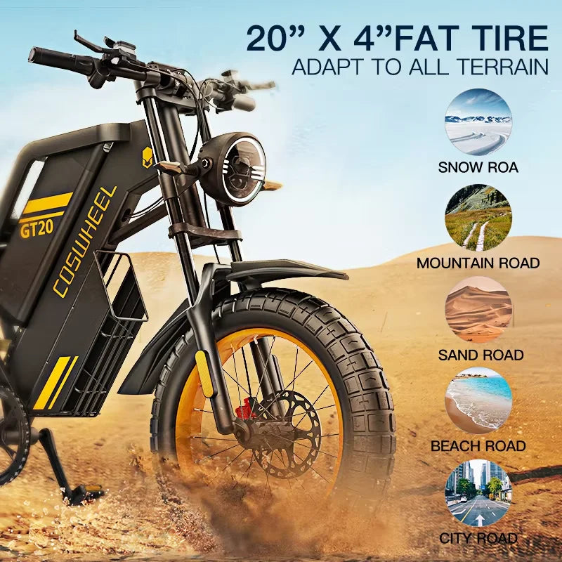 COSWHEEL GT20 Max Electric Motorcycles 2000W Brushless Gearless Motors 60V40AH Lithium Battery Speed 70Kmh Adult Off Road Ebike
