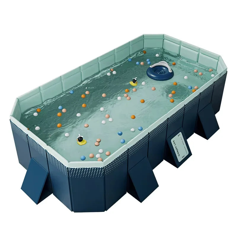 Outdoor Swimming Pool Foldable Big Capacity Non-Inflatable Family Pool Thickened Wear-Resistant for Summer Water Party  Fun in the Sun