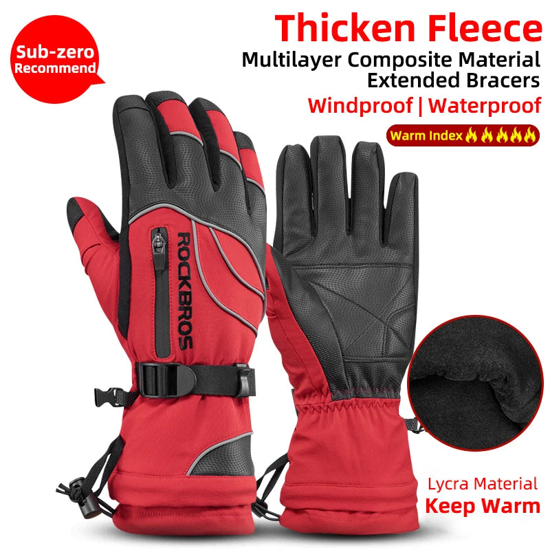 ROCKBROSCN Winter Thermal Waterproof Gloves For Men Women
