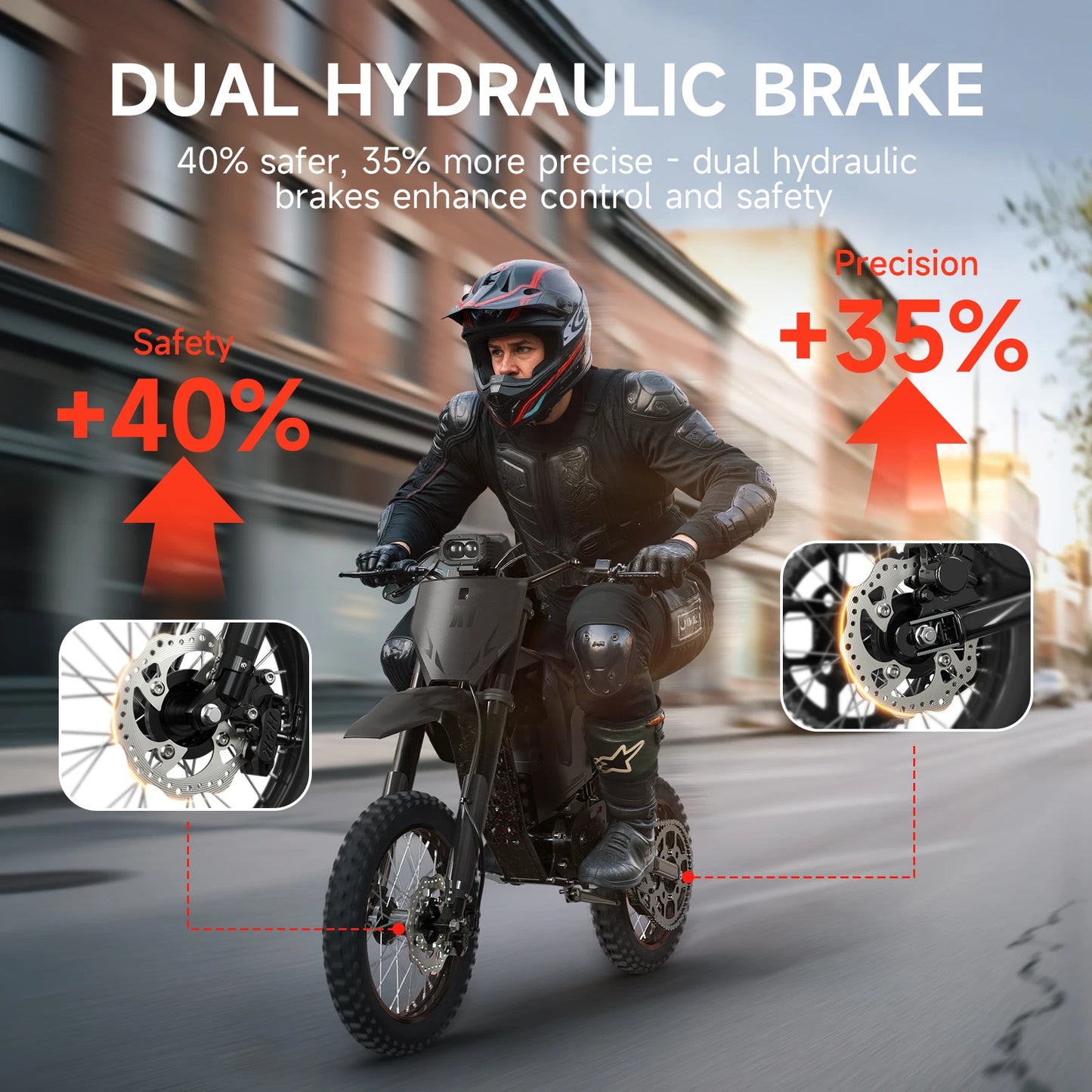 QRONGE X1 Spark Electric Dirt Bike 4500W Peak&Up to 60 Miles 50MPH 60V 28.8Ah Battery E-Bike 14"/12" Fat Tire Electric Motorcycle for Mountain Off-Road Teens Adults + 1 Year Warranty