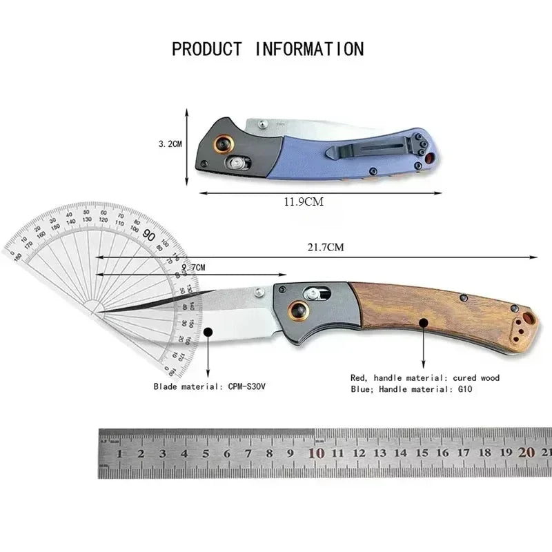 DIY Supplies Crooked River EDC Folding Knife G10 Wood Handle