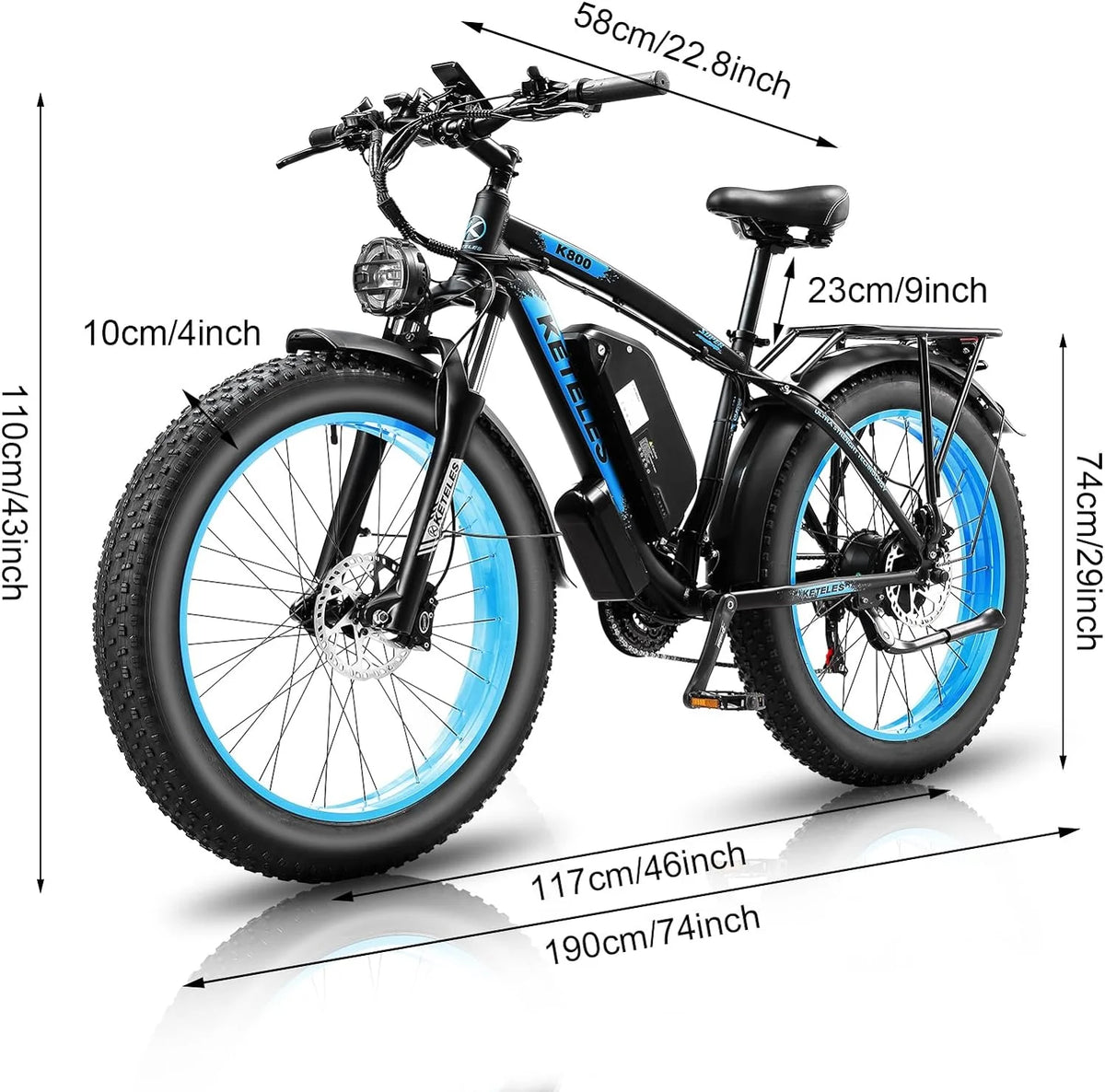 KETELES Adult Electric Bike With 2000W Brushless Motor