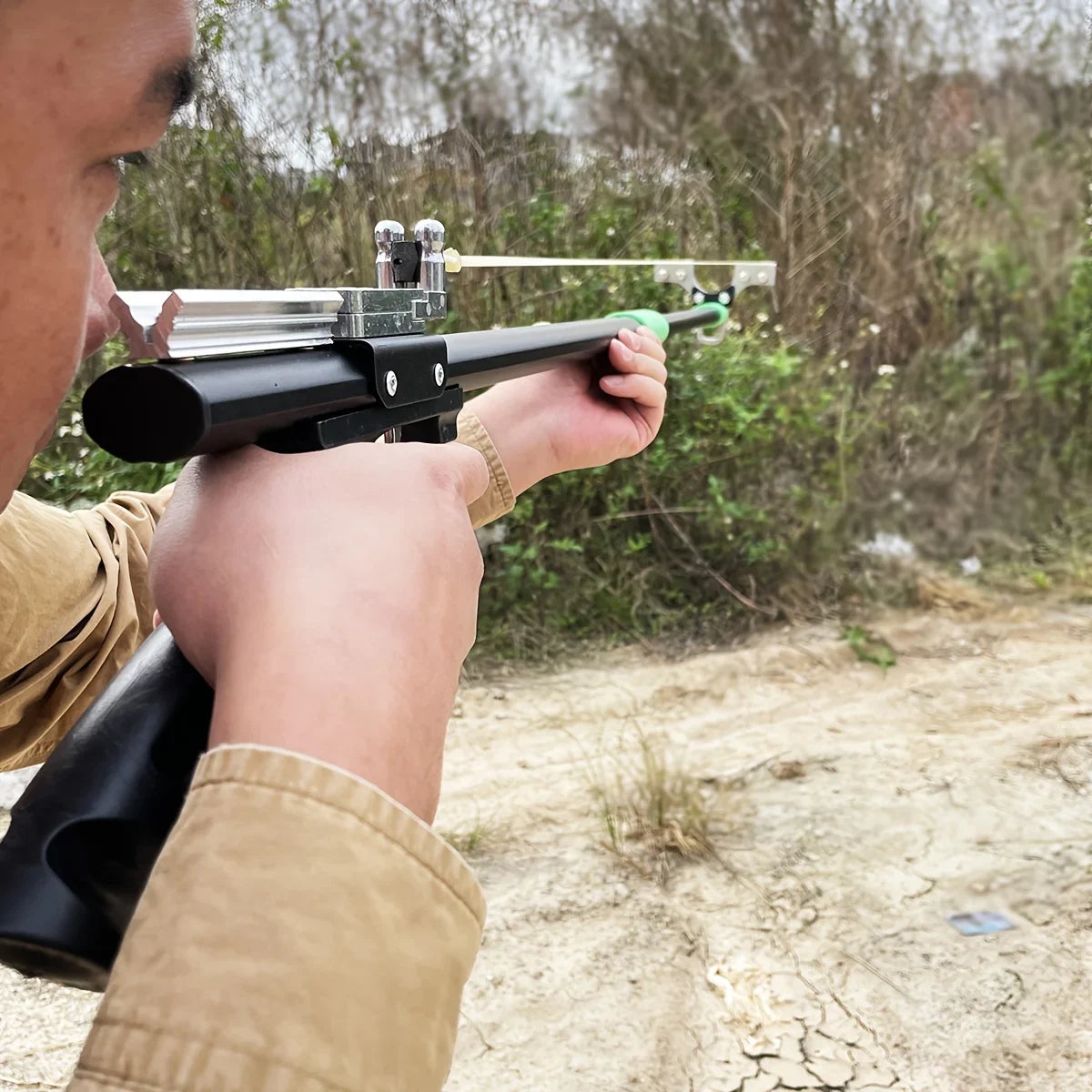 Slingshot Launcher With Telescopic Rods For Precision Hunting