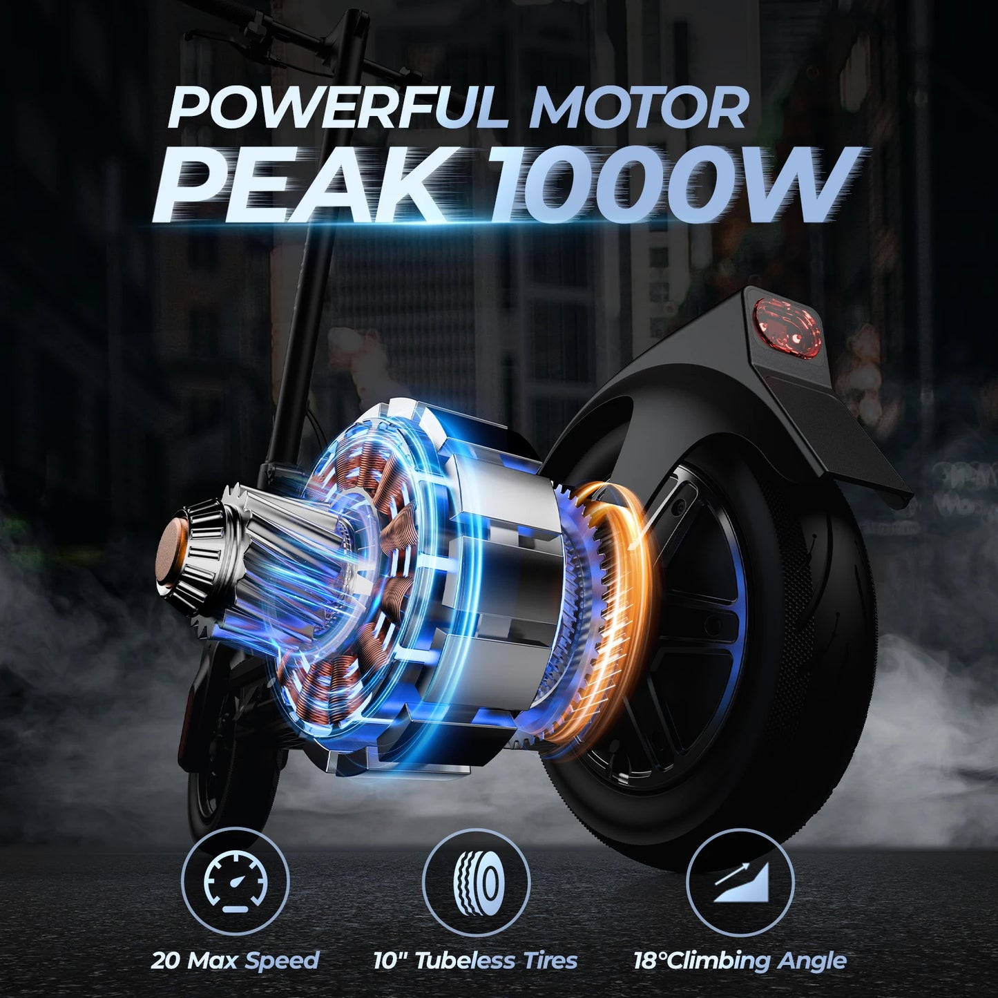 HeroPick Foldable 1000W Electric Scooter With App Control
