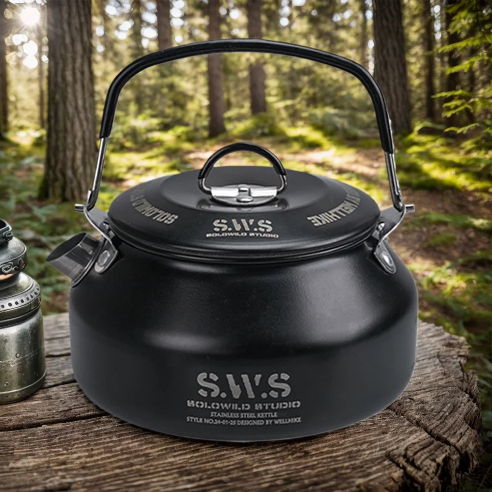Stainless Steel Ultralight Portable Hiking Kettle For Outdoor Camping