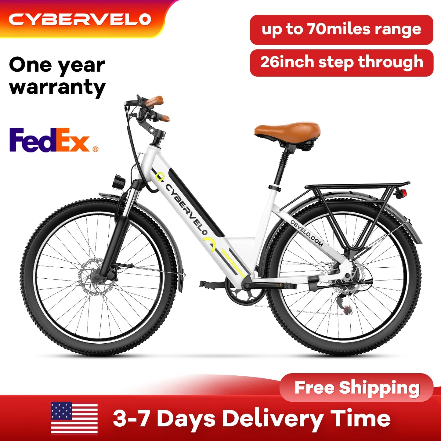 CYBERVELO Urban Commute Ebike EK2 1000W Peak Motor Pro