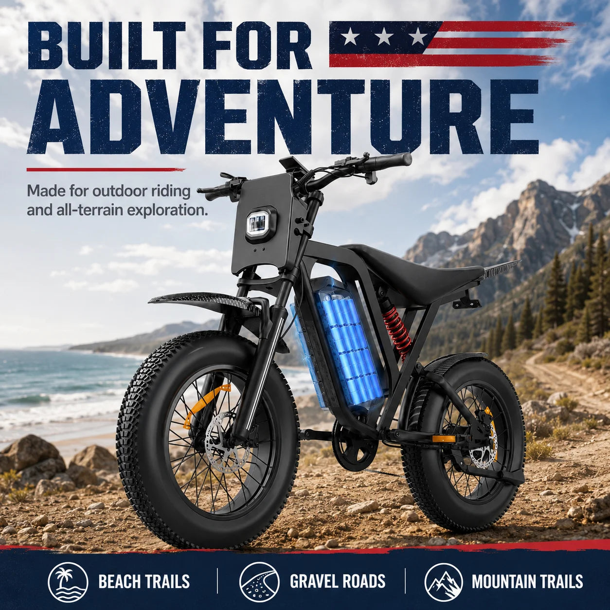 2500W electric dirt bike, 60V power supply, oil brake, shipped from warehouse in the United States e-bike Adult bike electric