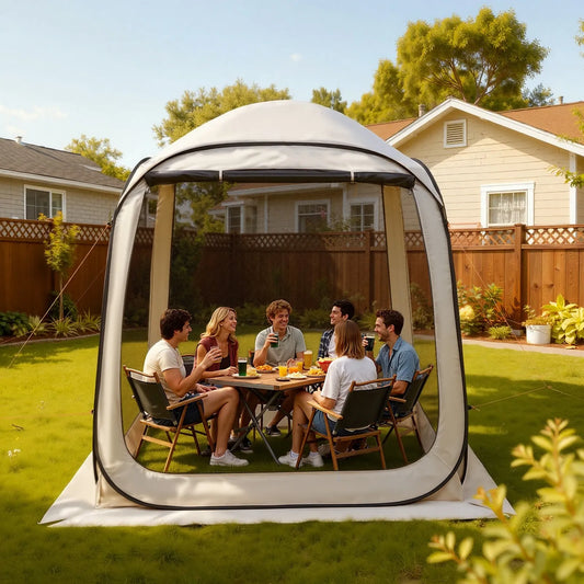 Pop Up Screen House Tent Gazebo For Camping 4-6 People
