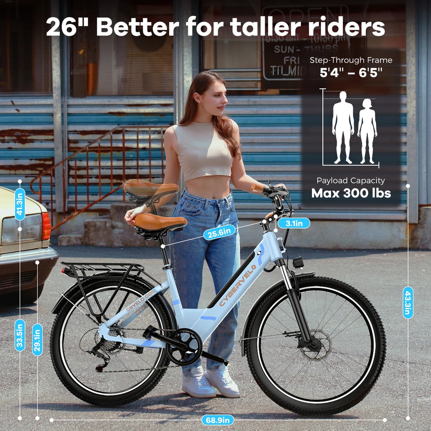 CYBERVELO Urban Commute Ebike EK2 1000W Peak Motor Pro