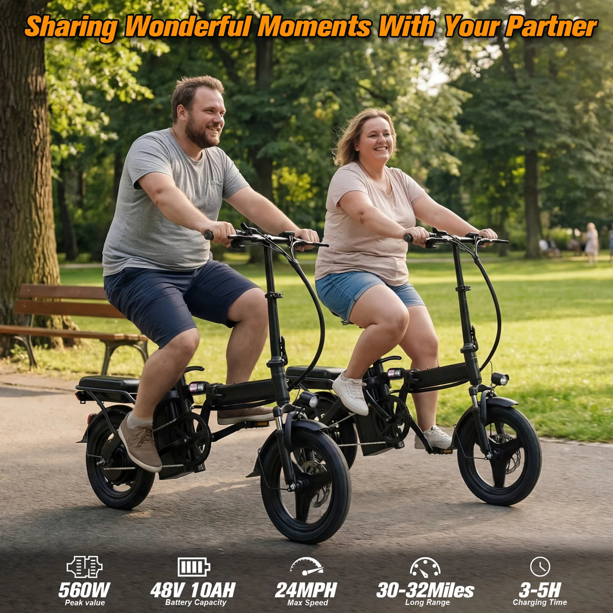 FURIDER Folding Electric Bike With Removable Battery And Shock Absorption