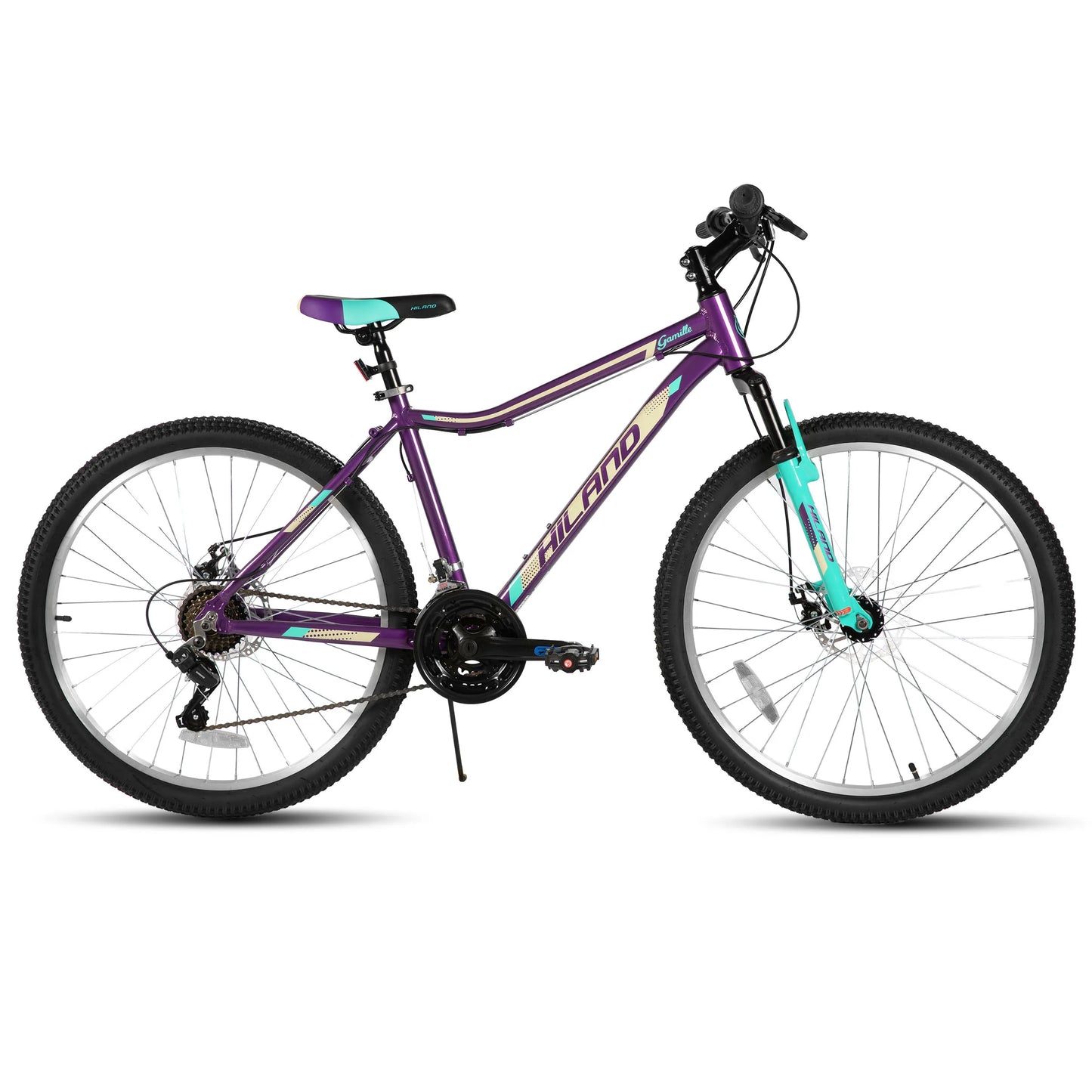 HILAND Mountain Bike for Women, 21 Speed Front Suspension