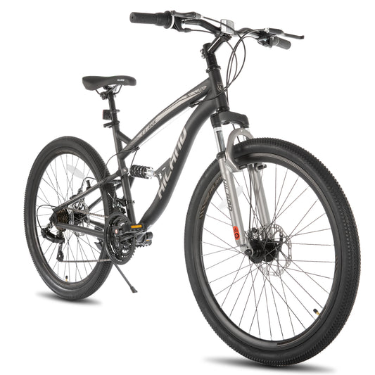 Hiland Full Suspension Mountain Bike 21 Speed Dual Disc Brakes