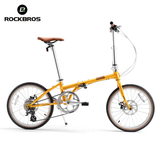 ROCKBROS Folding Commuter Bike With Steel Frame 8-Speed Disc Brakes