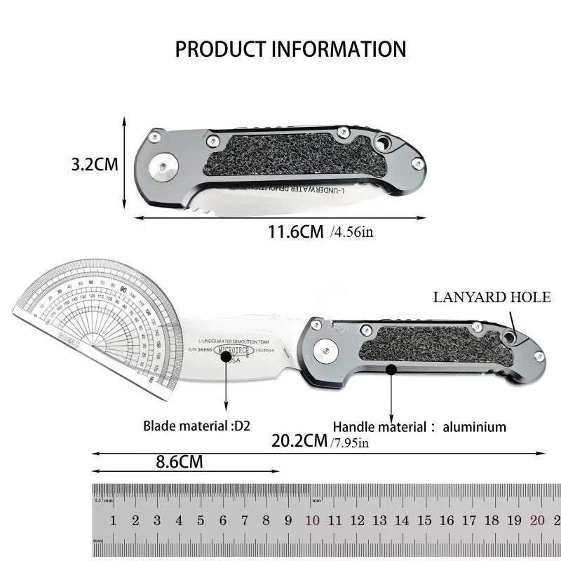 DIY Supplies LUDT Gen III Folding Knife D2 Steel Outdoor