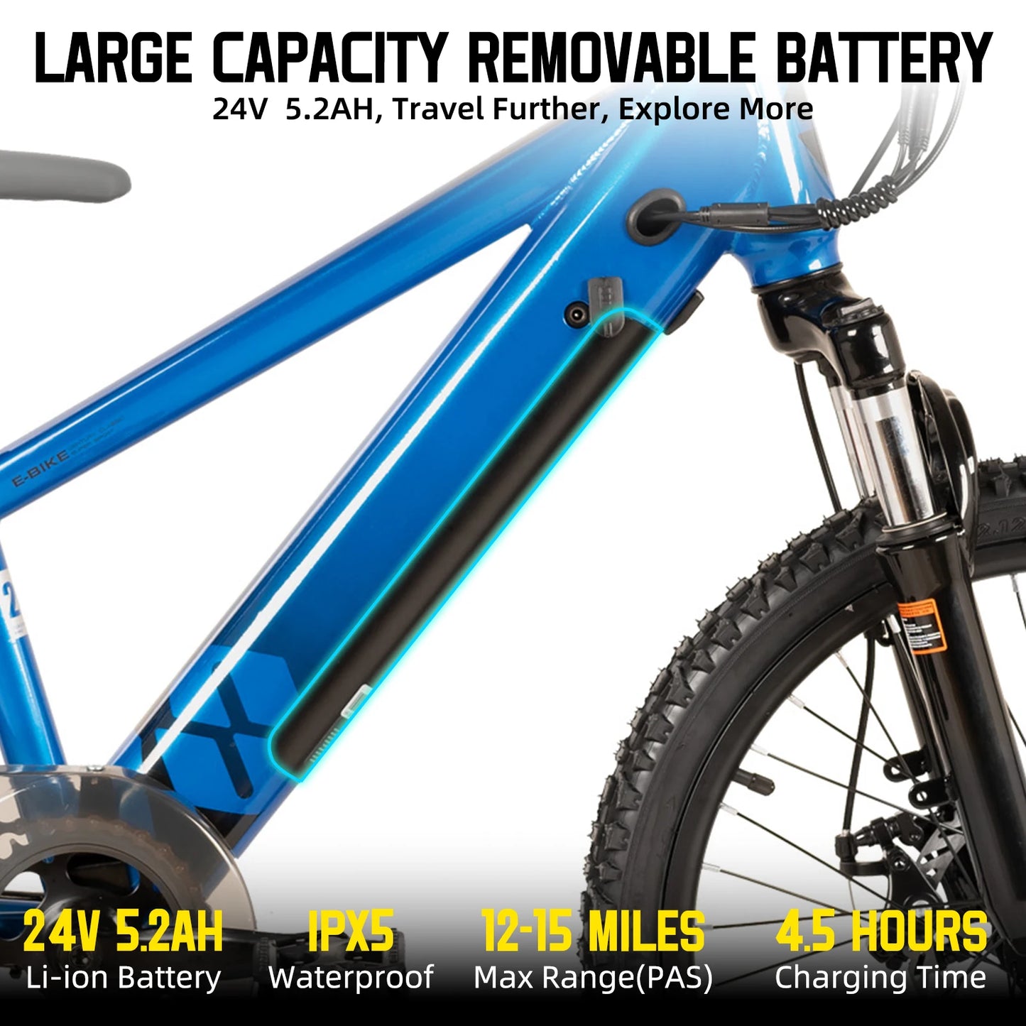Joystar 250W Electric Bike For Kids And Teens Ages 7 And Up 15 MPH