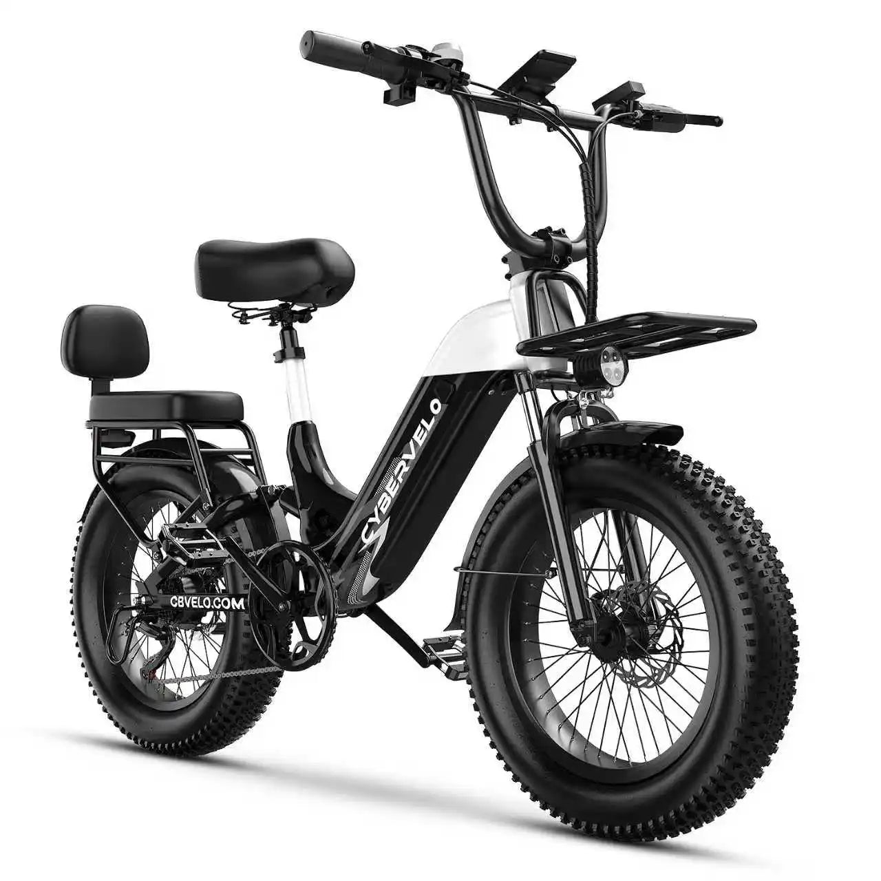 Cybervelo 20" Step-Thru Commuter, 1500W Peak 20ah Battery 80 Miles Long Range E-bike, 7-Speed Shift Adult Electric Bike EK12 EK8