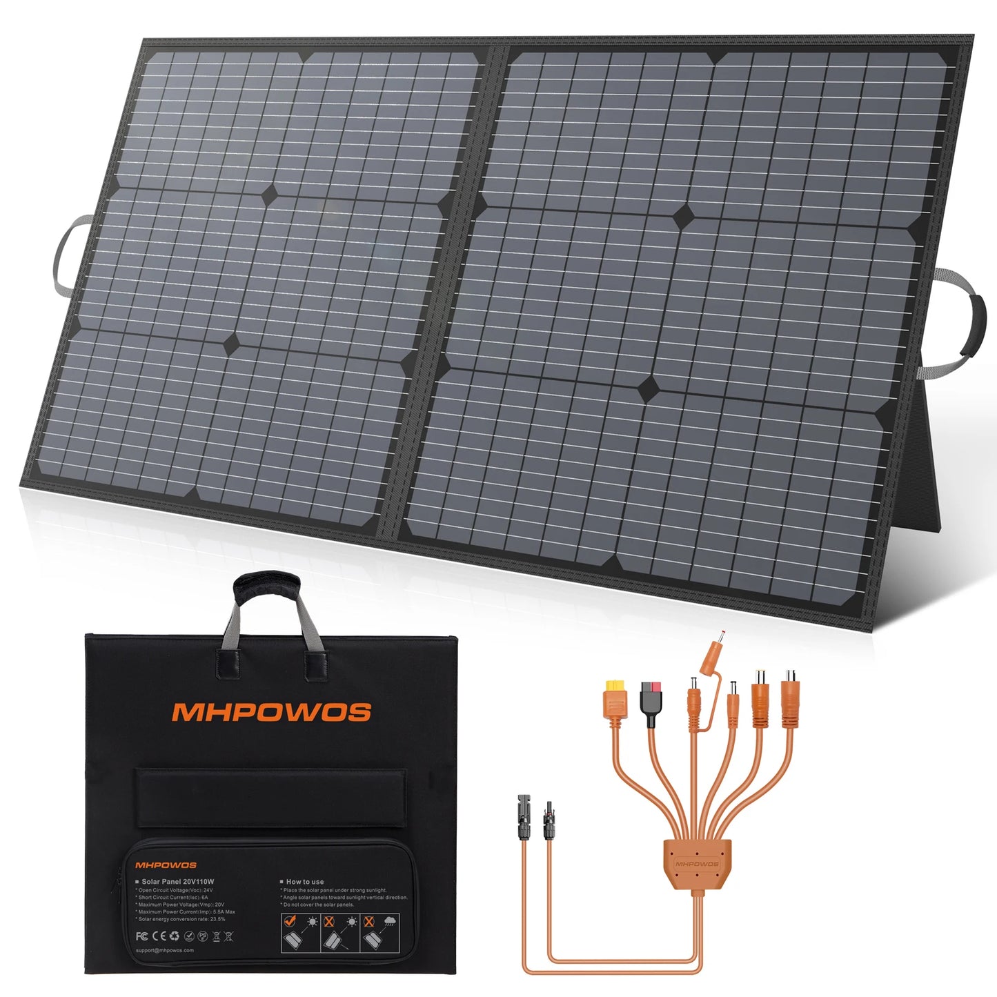 MHPOWOS 400W 220W 110W Solar Charger Portable Waterproof Foldable Solar Panel for Camping RV Garden Roof Off Grid System
