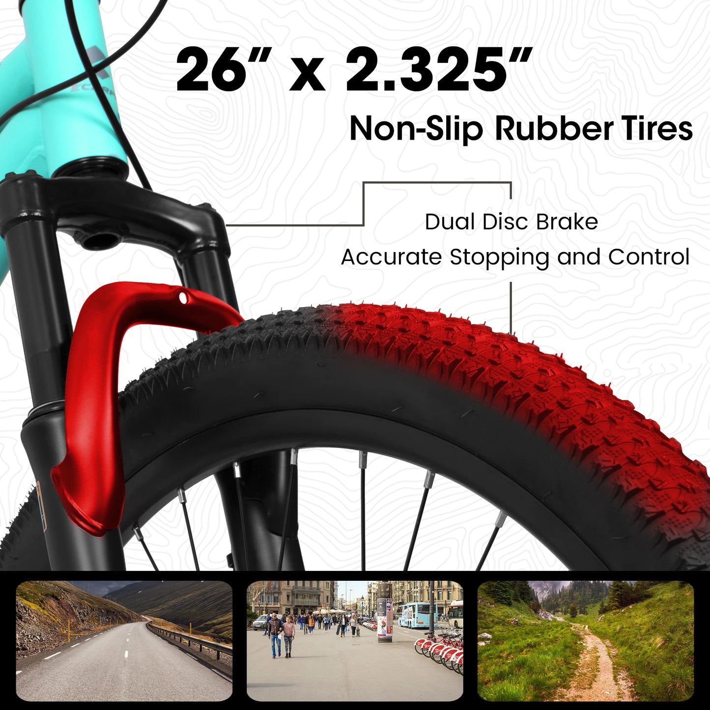 Ecarpat Mountain Bike Dual Full Suspension 21-Speed Disc Brakes