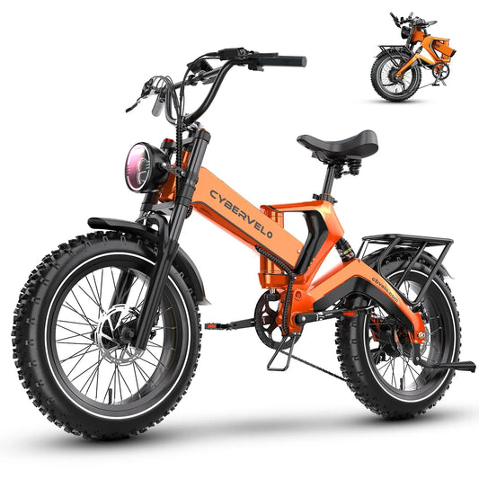 Cybervelo Foldable Electric Bike With Long Range Battery