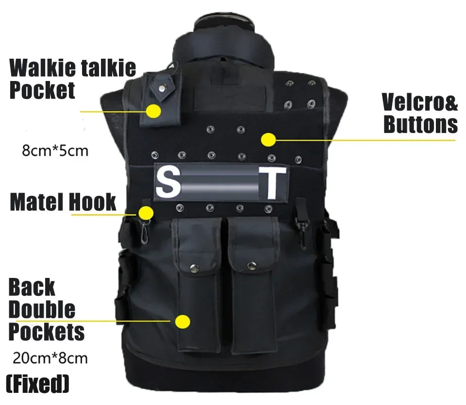 SWAT Multi Pocket Tactical Vest for Outdoor Training and Paintball