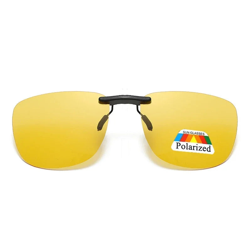 Dawndesslo Square Clip On Sunglasses Polarized UV400 Night Vision