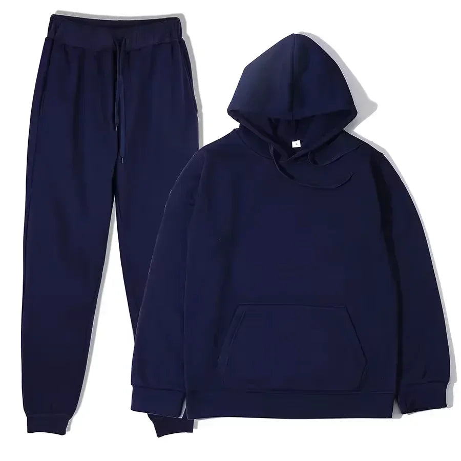 Winter Tracksuit Women Two Piece Set Hooded Sweatpants Casual Sportswear