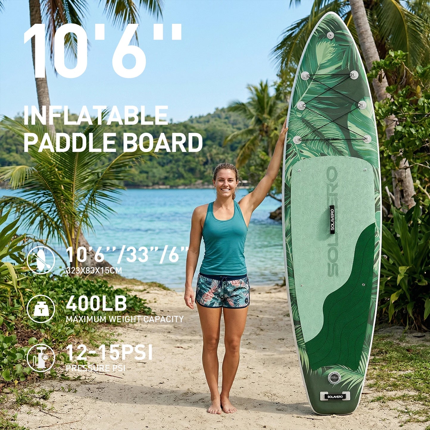 323/335/350cm Inflatable SUP Board with Accessories, 3 Removable Fins & Adjustable Paddle | Non-Slip Adult Paddle Board in Various Designs for All Water Activities