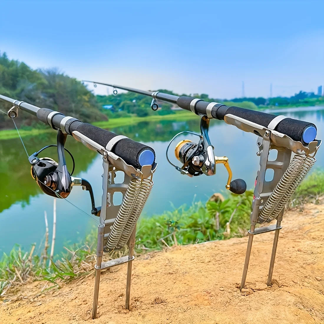 Automatic Spring Rod Holder For Fishing, Adjustable Folding Stainless Steel