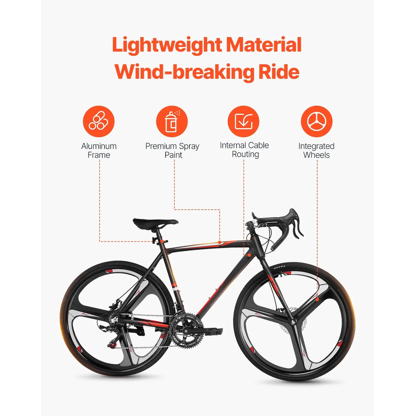 SucceBuy Road Bike 700C Aluminum Alloy With 14 Speed Drivetrain