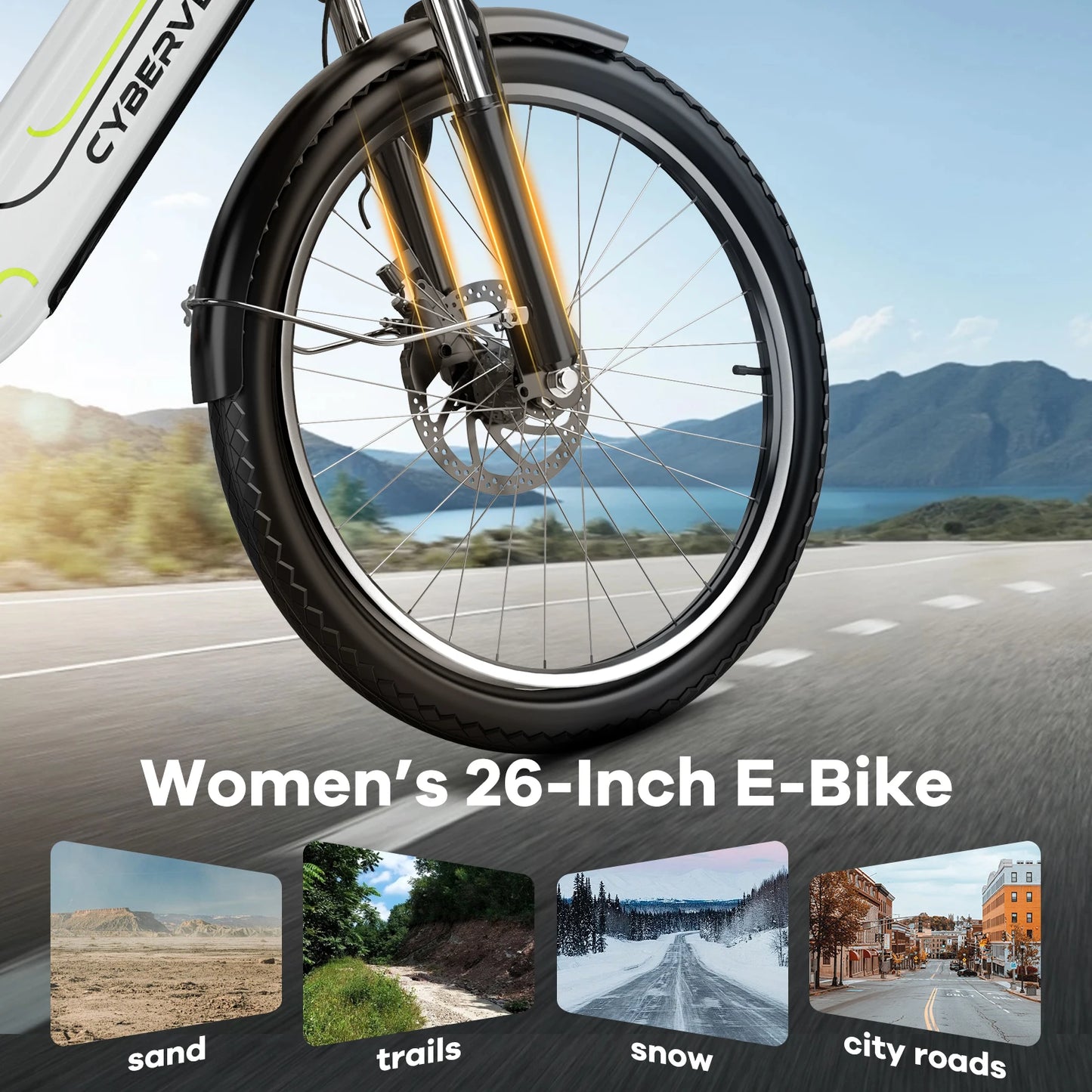 CYBERVELO EK7 Step Through Electric Bike 1000W 48V Battery