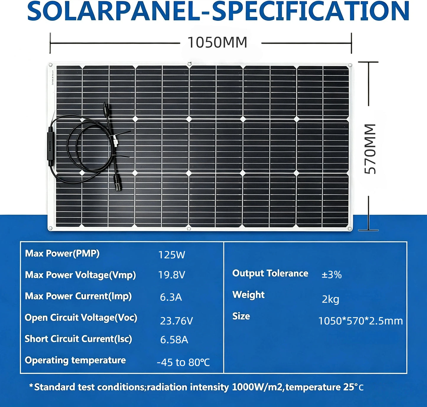 18V Solar Panel 125W 250W Flexible Solar Panels Monocrystaillne Solar Cell 12V/24V Battery Charge 1000W Home System Kits RV Boat