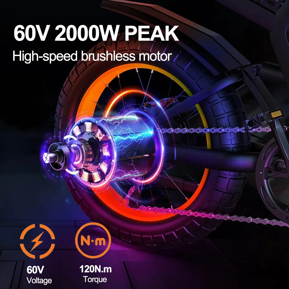 COSWHEEL GT20 Max Electric Motorcycles 2000W Brushless Gearless Motors 60V40AH Lithium Battery Speed 70Kmh Adult Off Road Ebike